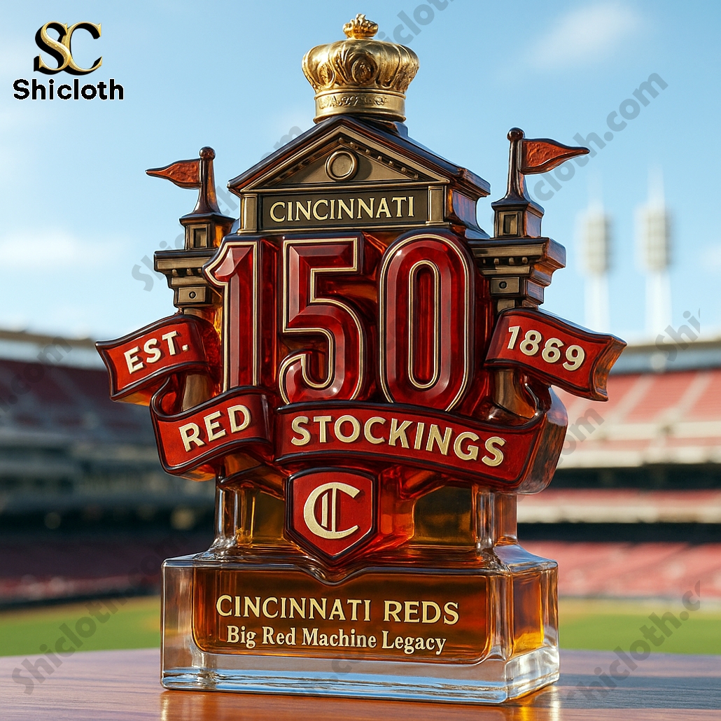Cincinnati Reds 150th Anniversary Whiskey Bottle