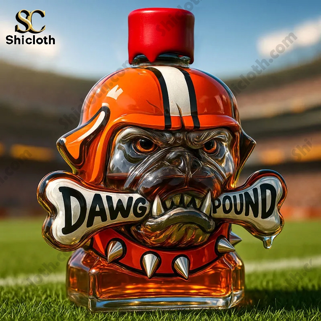 Cleveland Dawg Pound Collectible Whiskey Bottle 3 Cleveland Dawg Pound Collectible Whiskey Bottle - Image 3