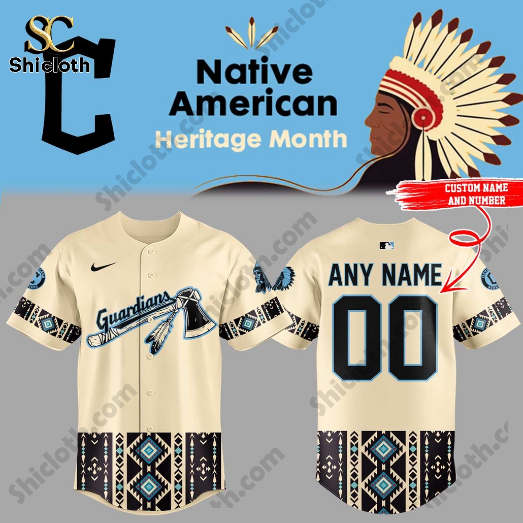 Alternative view of Cleveland Guardians x Native American Heritage Month 2025 Custom Jersey