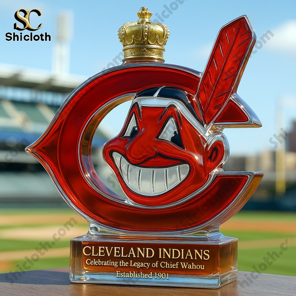 Cleveland Indians Commemorative Whiskey Bottle