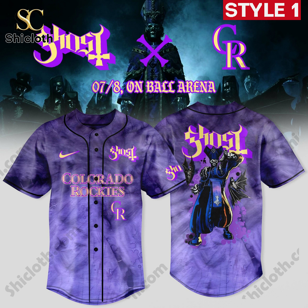 Colorado Rockies x Ghost Band World Tour 2025 Baseball Jersey
