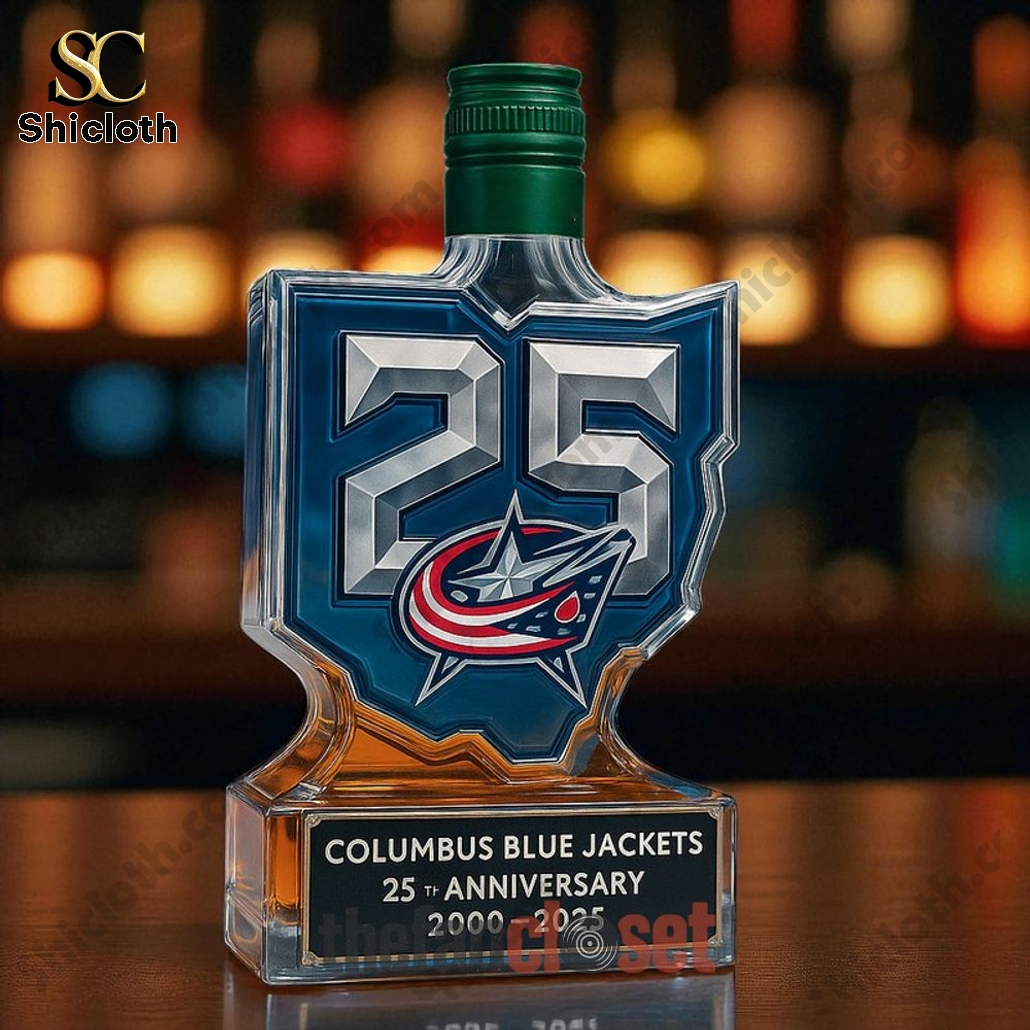 Columbus Blue Jackets 25th Anniversary Whiskey Bottle 3 Columbus Blue Jackets 25th Anniversary Whiskey Bottle - Image 3