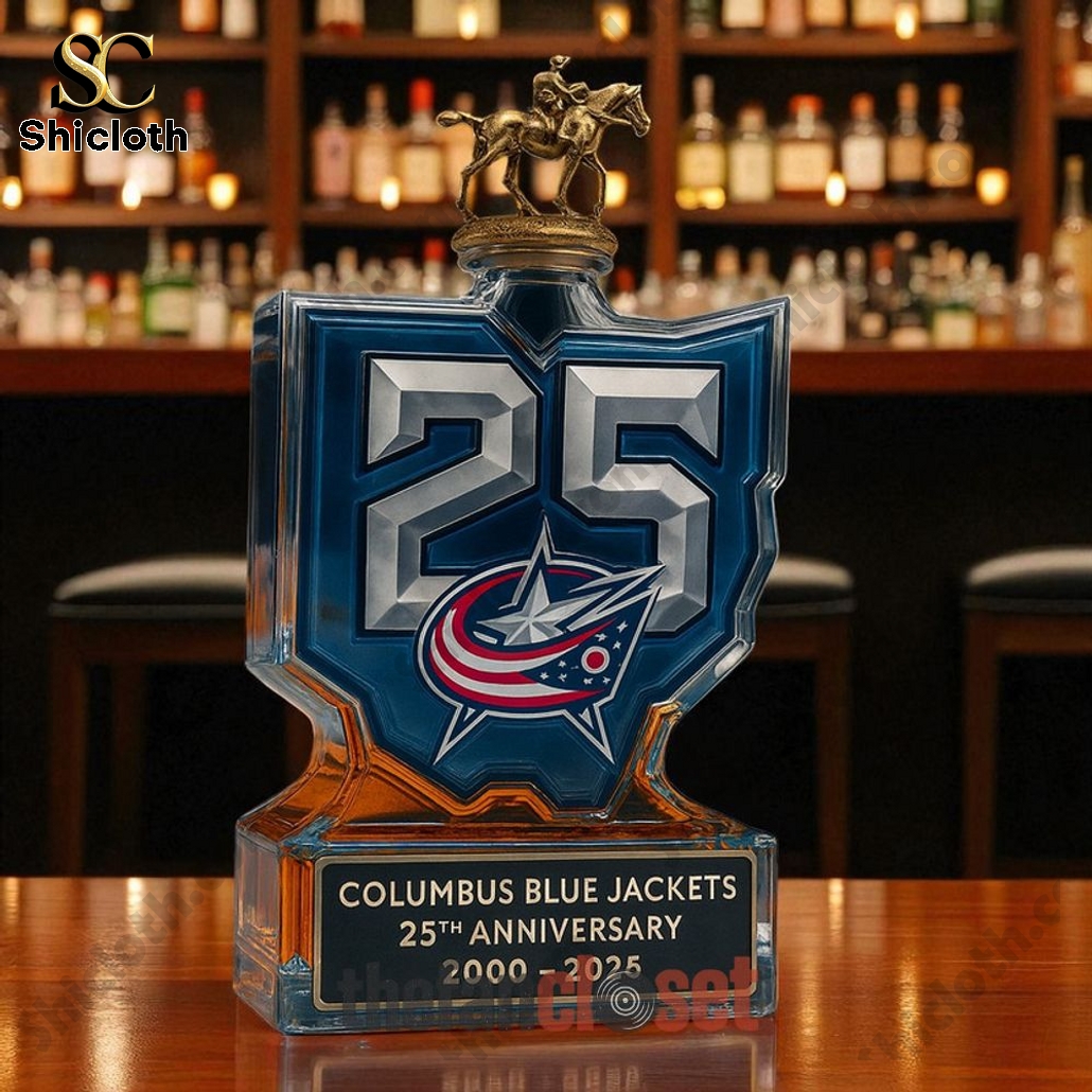 Columbus Blue Jackets 25th Anniversary Whiskey Bottle 4 Columbus Blue Jackets 25th Anniversary Whiskey Bottle - Image 4