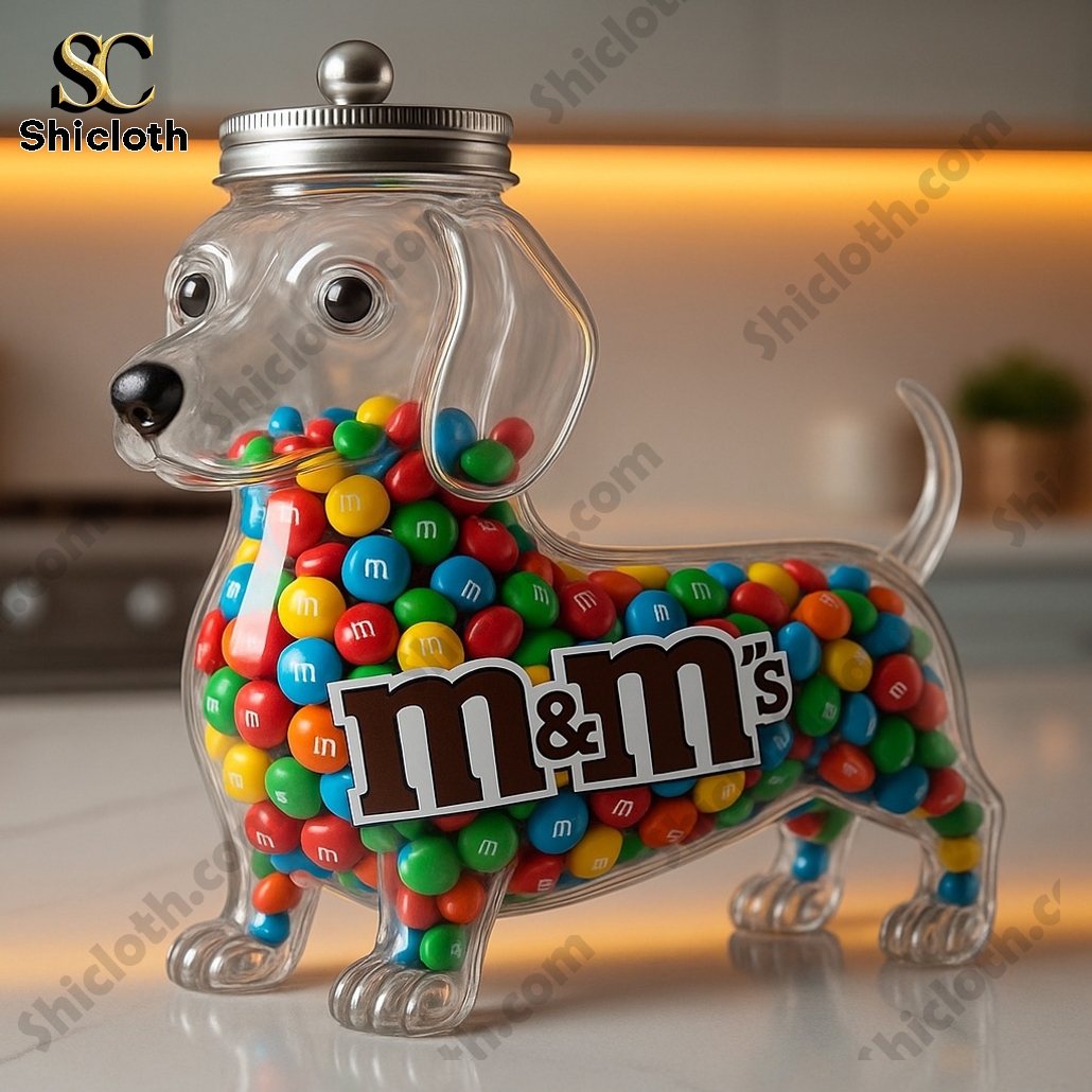 Dachshund Candy M&M's Glass Jar