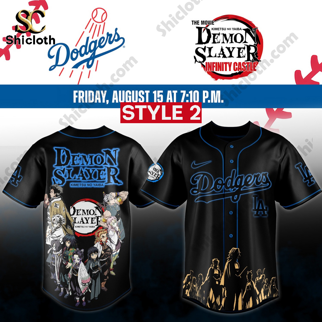 Demon Slayer Limited 2025 LA Dodgers Jersey 3 Demon Slayer Limited 2025 LA Dodgers Jersey - Image 3