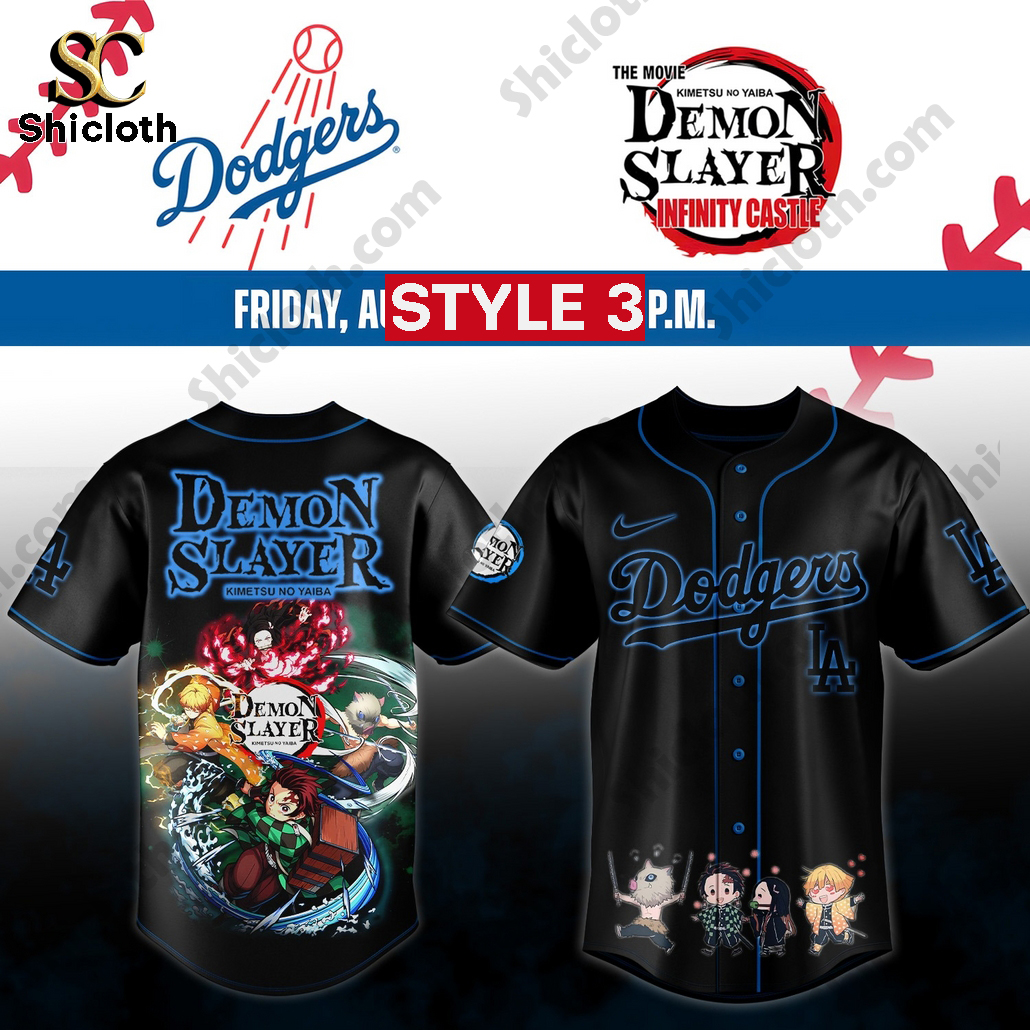 Demon Slayer Limited 2025 LA Dodgers Jersey 4 Demon Slayer Limited 2025 LA Dodgers Jersey - Image 4