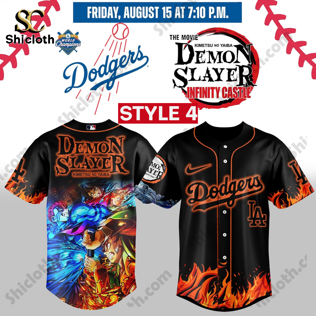 Demon Slayer Limited 2025 LA Dodgers Jersey 5 Demon Slayer Limited 2025 LA Dodgers Jersey - Image 5