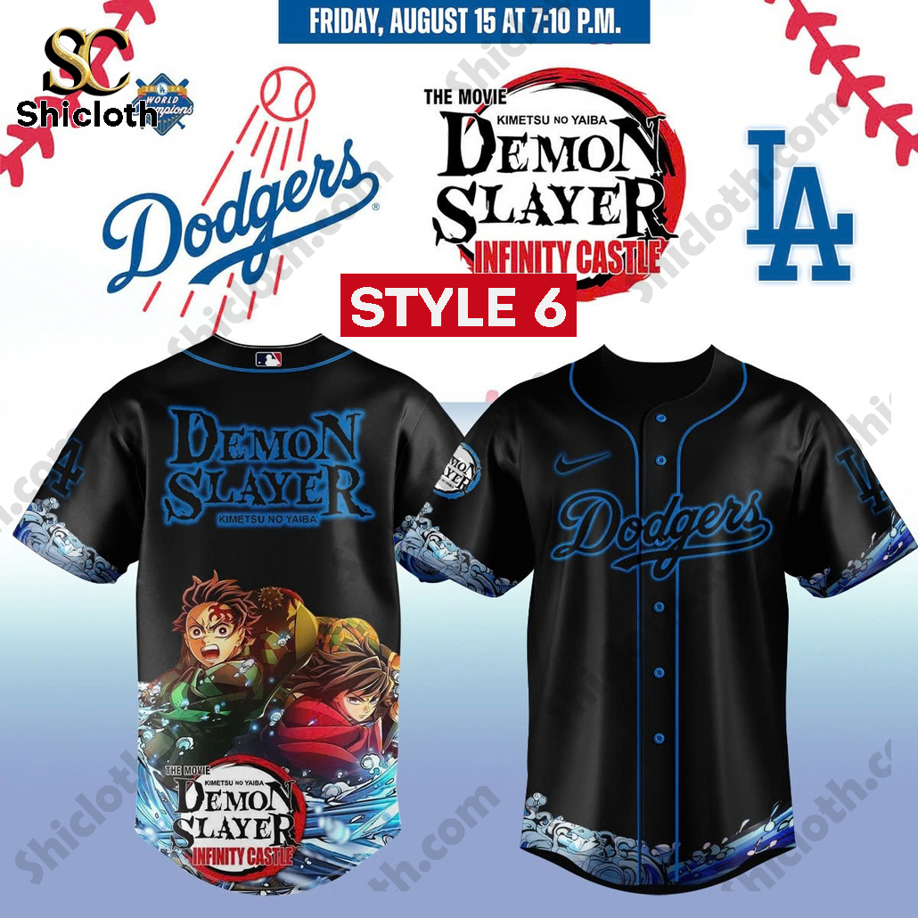 Demon Slayer Limited 2025 LA Dodgers Jersey 7 Demon Slayer Limited 2025 LA Dodgers Jersey - Image 7