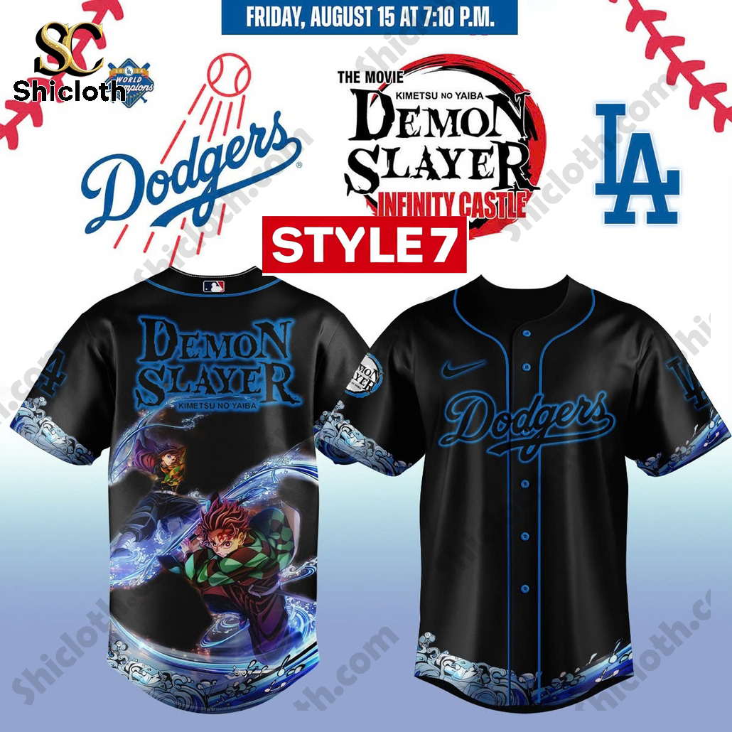 Demon Slayer Limited 2025 LA Dodgers Jersey 8 Demon Slayer Limited 2025 LA Dodgers Jersey - Image 8