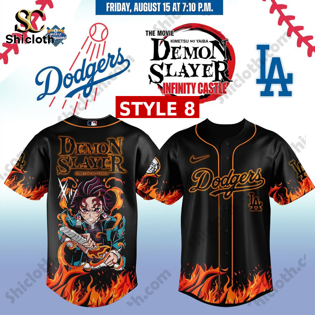Demon Slayer Limited 2025 LA Dodgers Jersey 9 Demon Slayer Limited 2025 LA Dodgers Jersey - Image 9