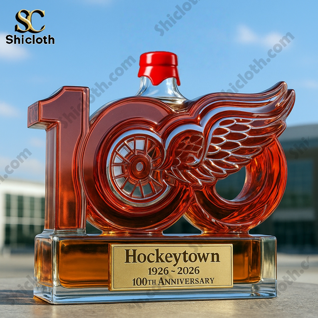 Detroit Red Wings Hockey Town 100th Anniversary Whiskey Bottle 6 Detroit Red Wings Hockey Town 100th Anniversary Whiskey Bottle - Image 6