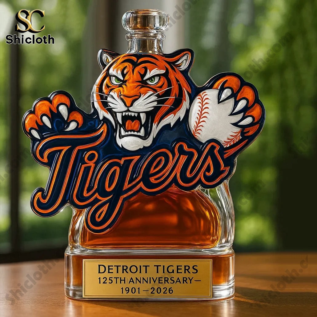 Detroit Tigers 125th Anniversary Whiskey Bottle