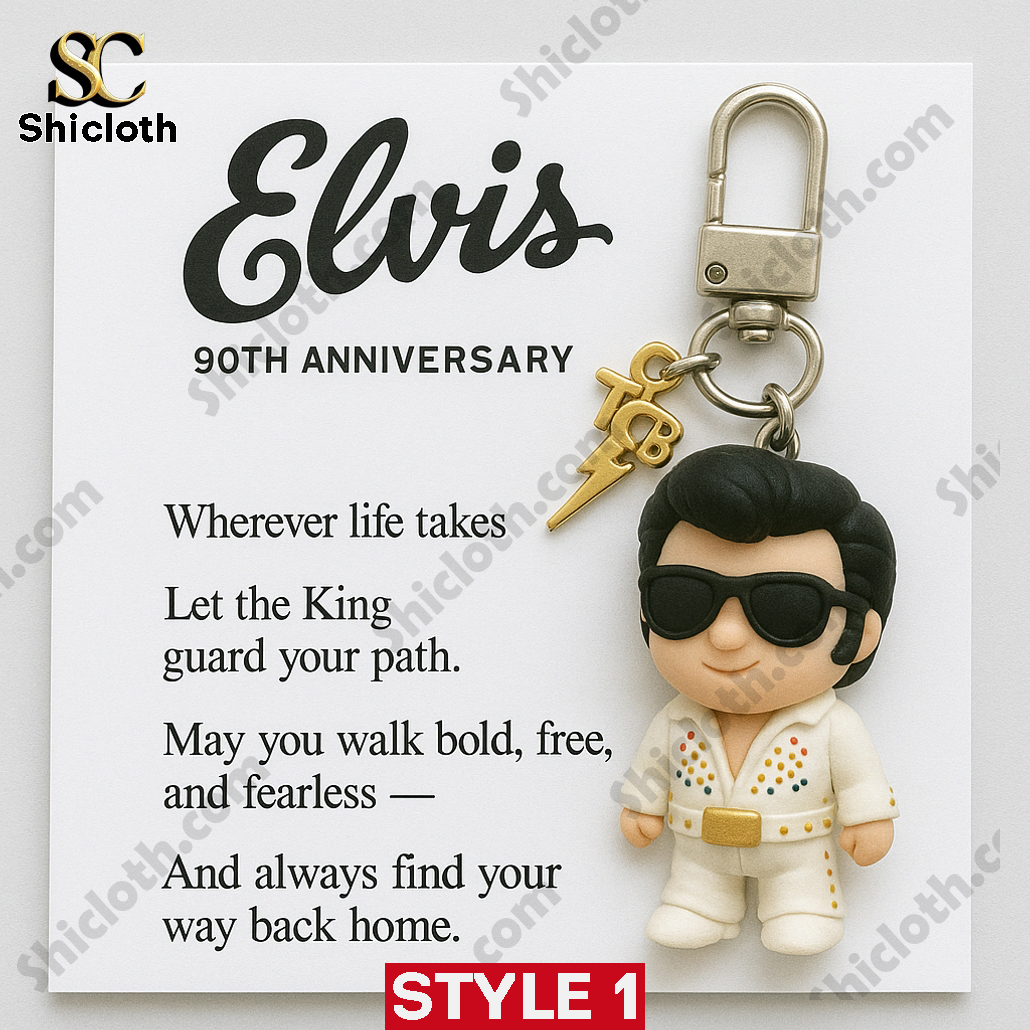 Elvis 90th Anniversary Keychain