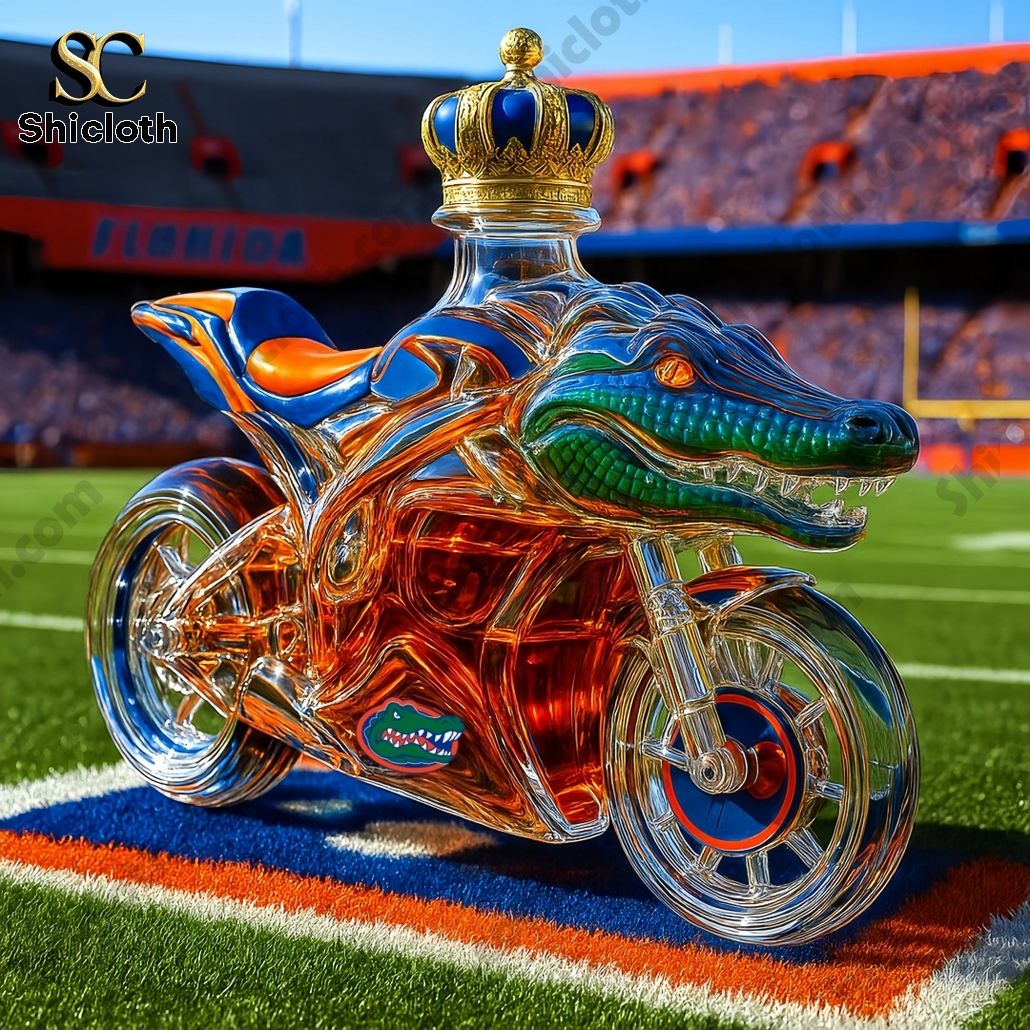 Florida Gators Motorcycle Whiskey Bottle