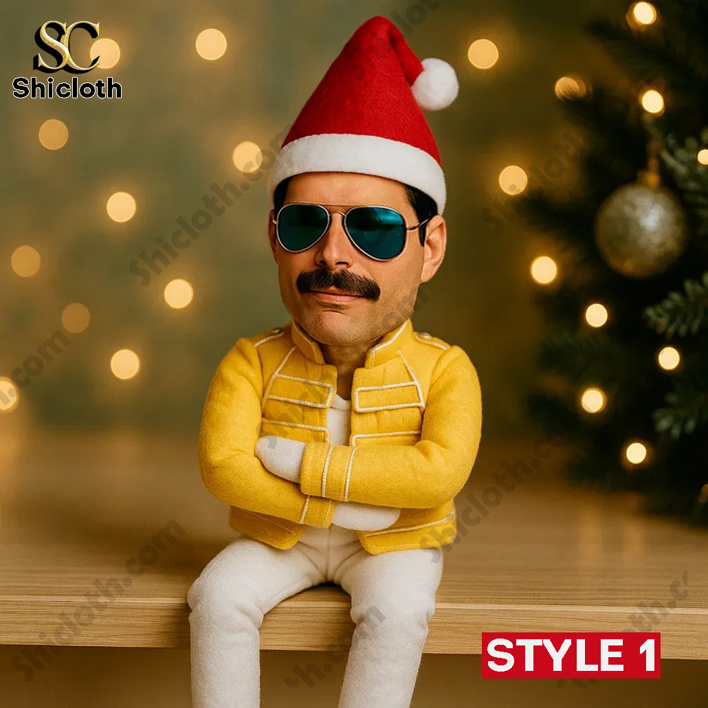 Freddie Mercury Christmas Elf Doll