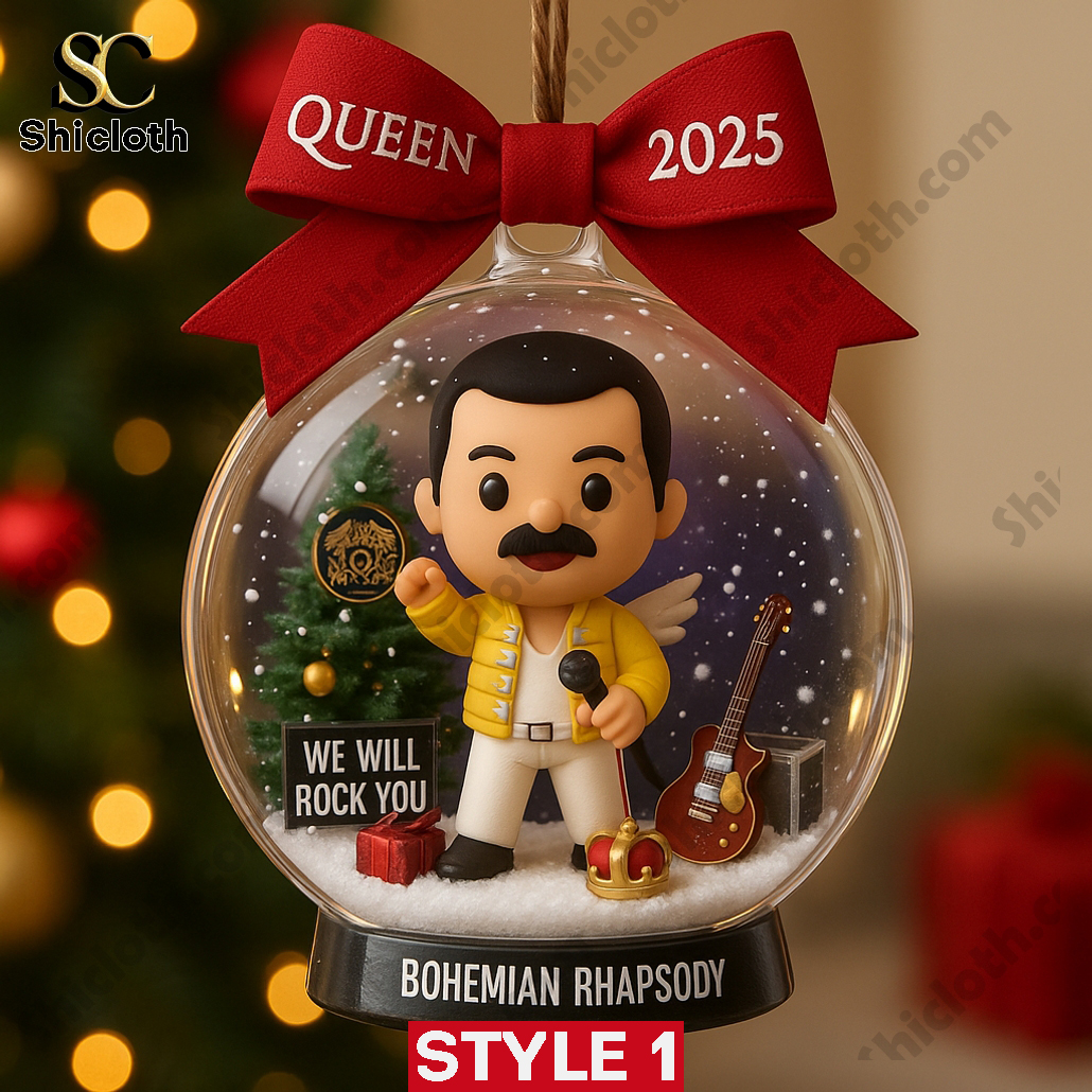 Freddie Mercury Cute Christmas Atmosphere Snow Globe Ornament