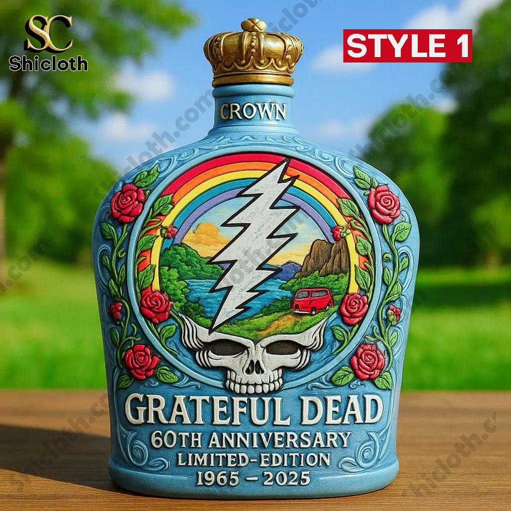 Grateful Dead 60th Anniversary Legend Crown Royal whiskey bottle
