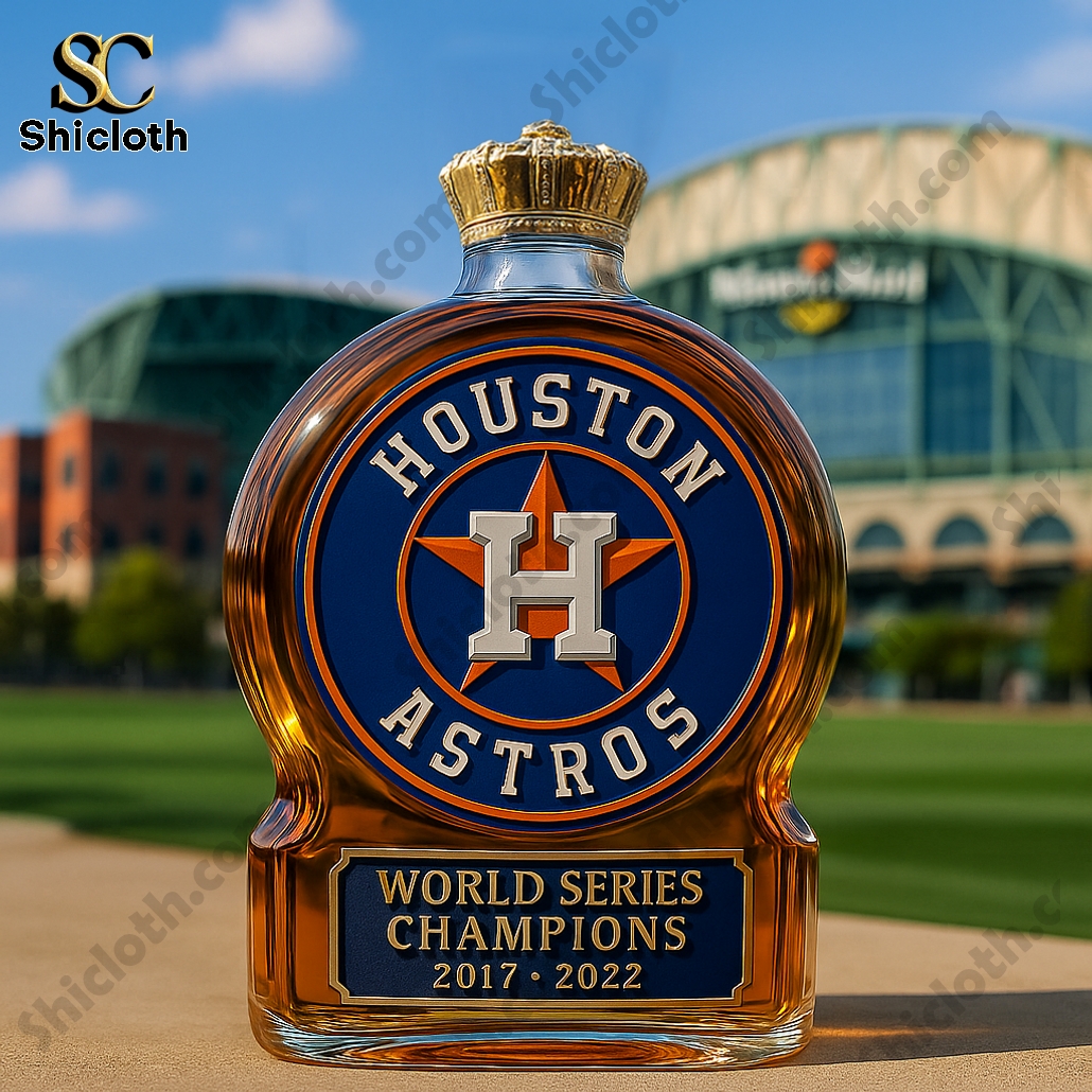 Houston Astros 2x World Series Champs Whiskey Bottle