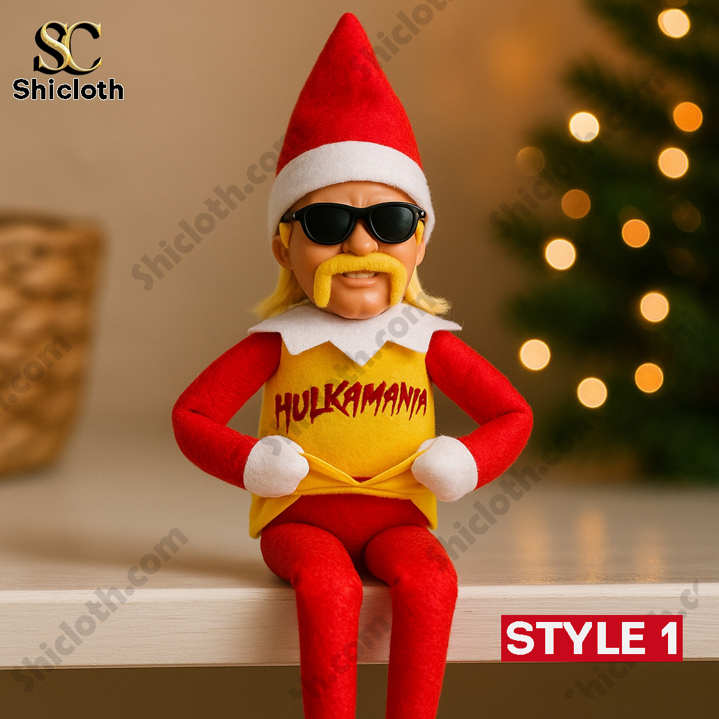 Hulk Hogan On A Stoop Christmas Elf Doll
