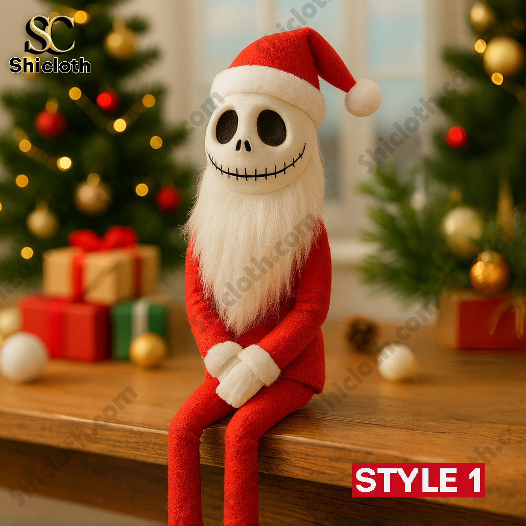 Jack Skellington On A Stoop Christmas Elf Doll