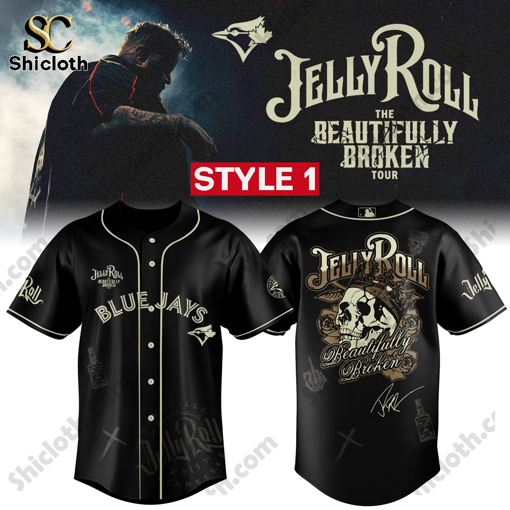 Jelly Roll Beautifully Broken Great Northern Tour Blue Jays Jersey