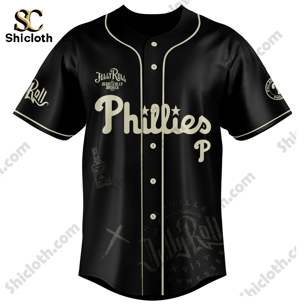 Jelly Roll Beautifully Broken Great Northern Tour Philadelphia Phillies 2025 Jersey 3 Jelly Roll Beautifully Broken Great Northern Tour Philadelphia Phillies 2025 Jersey - Image 3