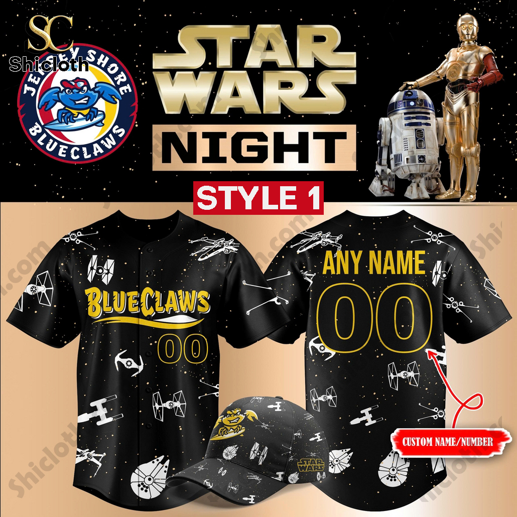 Jersey Shore BlueClaws x Star Wars Night 2025 Custom Baseball Jersey