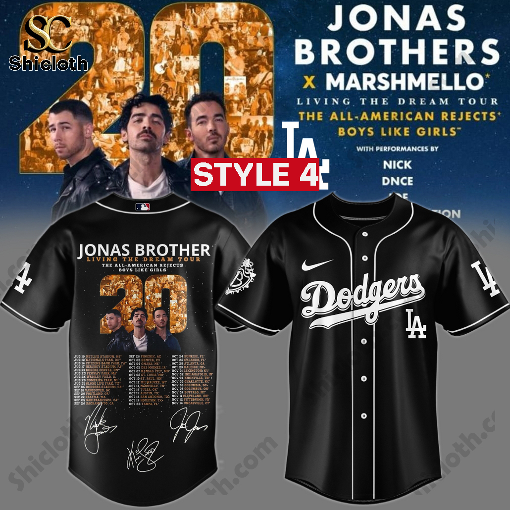 Jonas Brothers Living The Dream Tour 2025 Dodgers Jersey 4 Jonas Brothers Living The Dream Tour 2025 Dodgers Jersey - Image 4