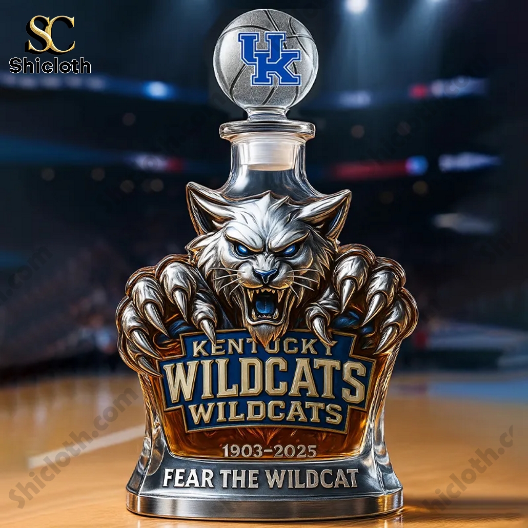 Kentucky Wildcats Fear The Wildcat Whisky Bottle