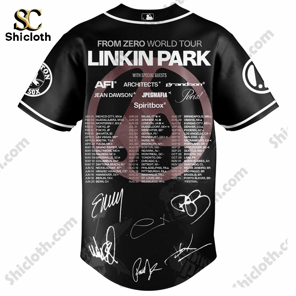 Linkin Park Tour Edition Limited 2025 Boston Red Sox Jersey 6 Linkin Park Tour Edition Limited 2025 Boston Red Sox Jersey - Image 6
