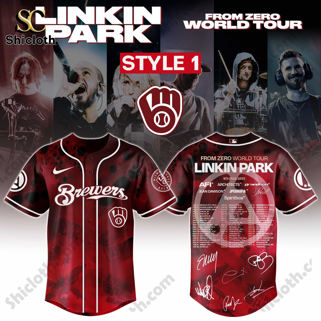 Linkin Park Tour Edition Limited 2025 Milwaukee Brewers Jersey