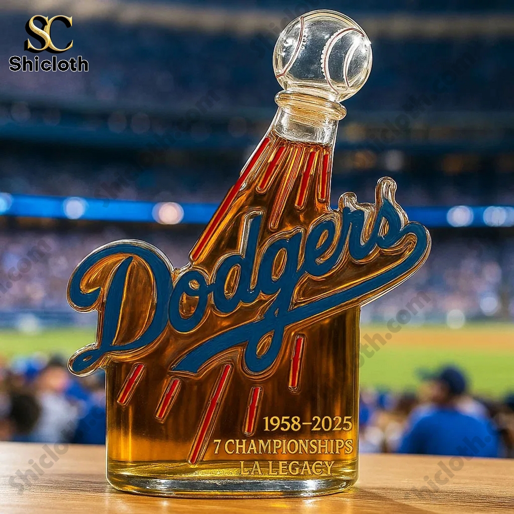 Los Angeles Dodgers 7 Championship Whiskey Bottle