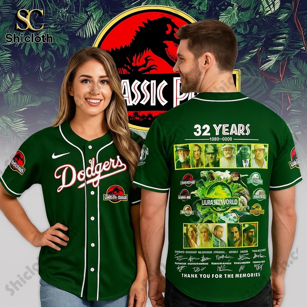 Los Angeles Dodgers Jurassic World 32 Years Anniversary 2025 Jersey