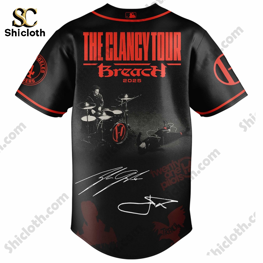 Alternative view of Los Angeles Dodgers Twenty One Pilots Tour 2025 Baseball Jersey