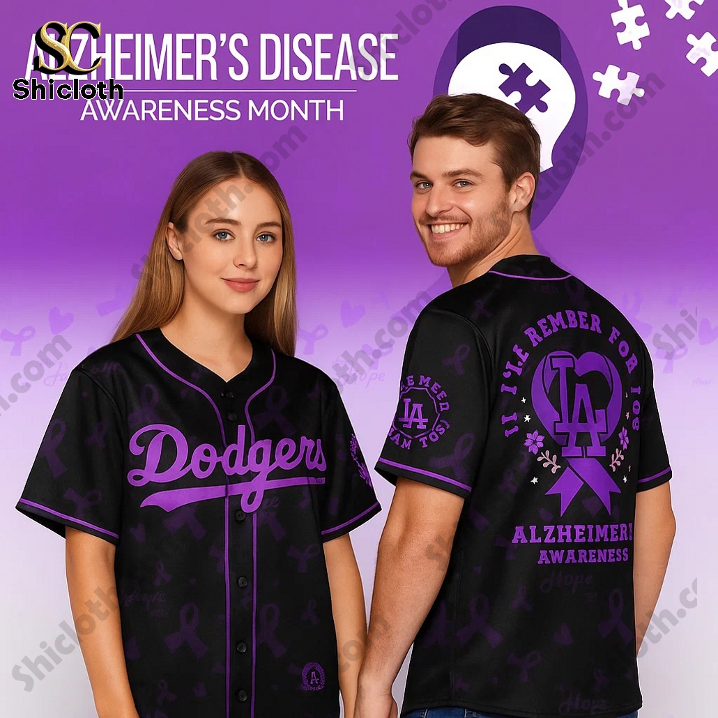 Alternative view of Los Angeles Dodgers x World Alzheimer?s Disease Awareness Month 2025 MLB Baseball Jersey