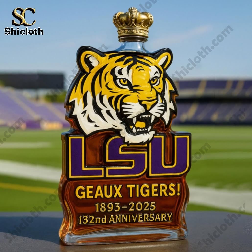 LSU Tigers 132nd Anniversary Whiskey Bottle