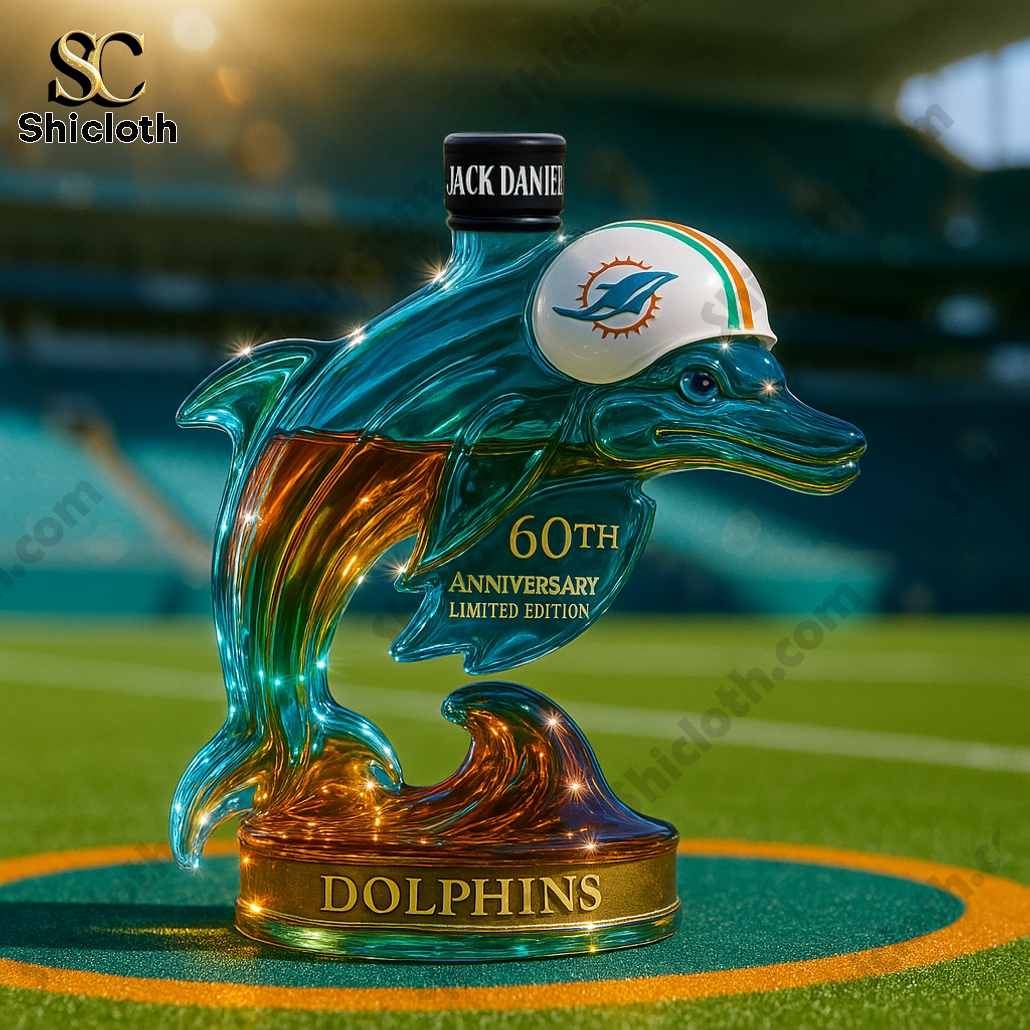 Miami Dolphins 60th Anniversary Whiskey Bottle 3 Miami Dolphins 60th Anniversary Whiskey Bottle - Image 3