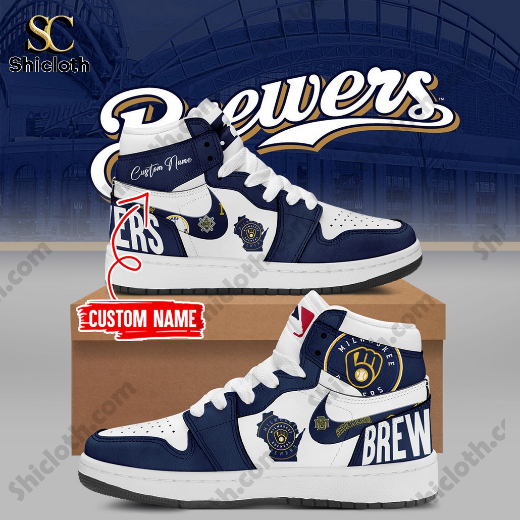 Milwaukee Brewers MLB Personalized Air Jordan 1 High Top