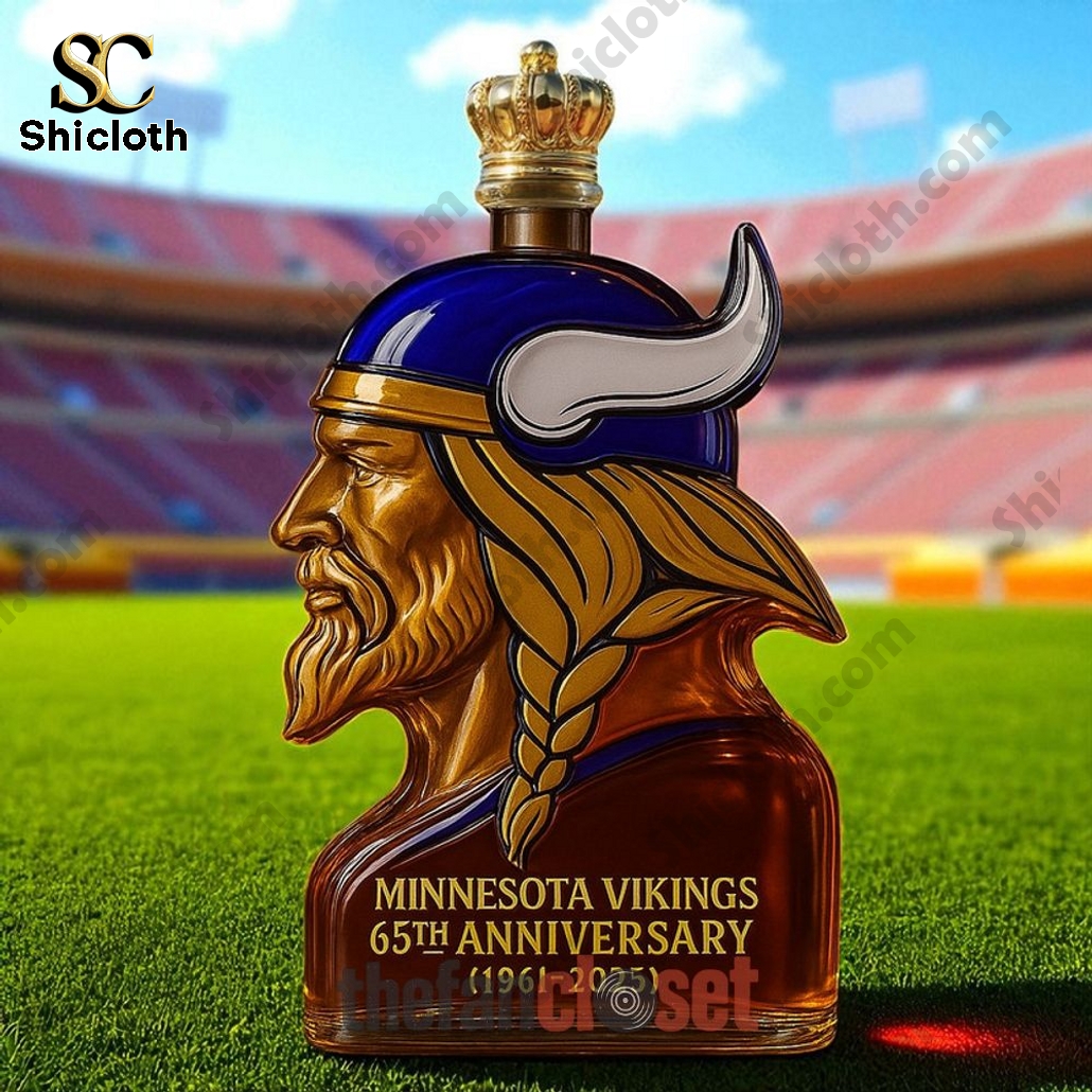 Minnesota Vikings 65th Anniversary Limited Edition Whiskey Bottle