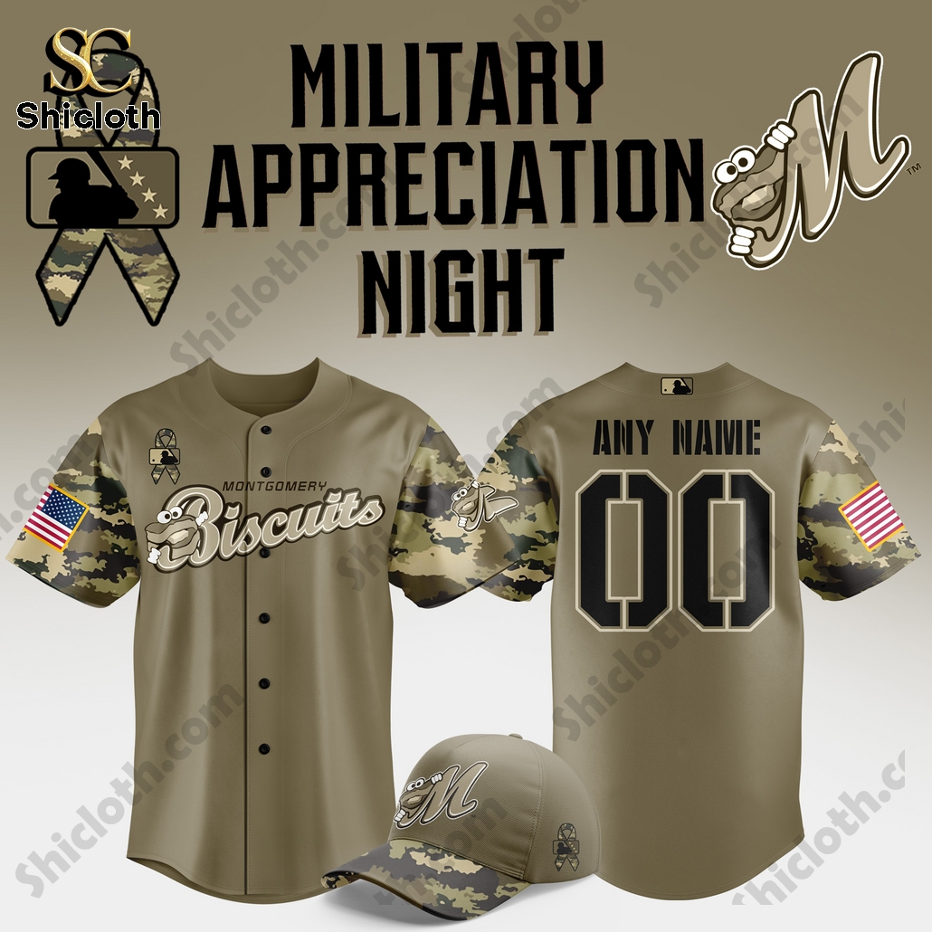 Montgomery Biscuits Military Appreciation Night 2025 Baseball Jersey