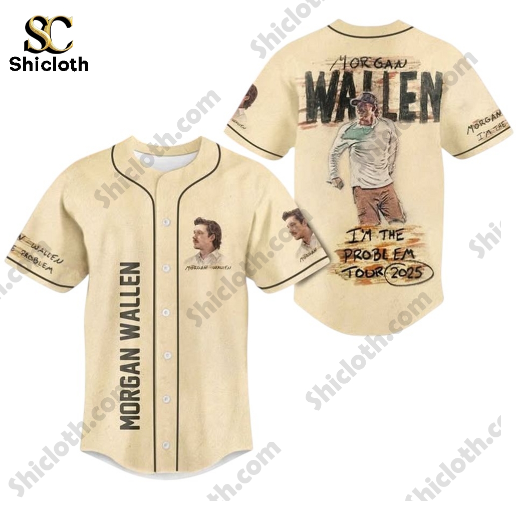 Alternative view of Morgan Wallen I'm The Problem Tour 2025 Baseball Jersey