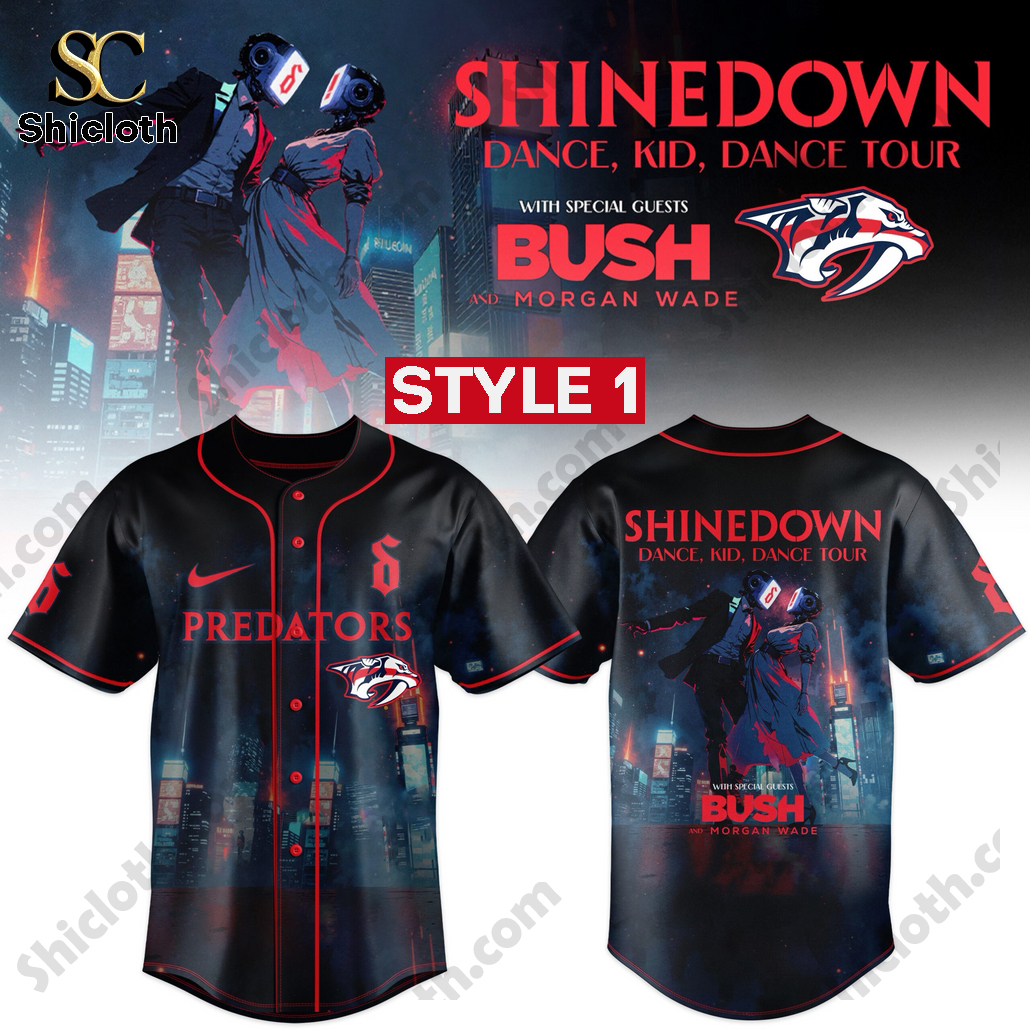 Nashville Predators x Shinedown Tour 2025 Custom Baseball Jersey