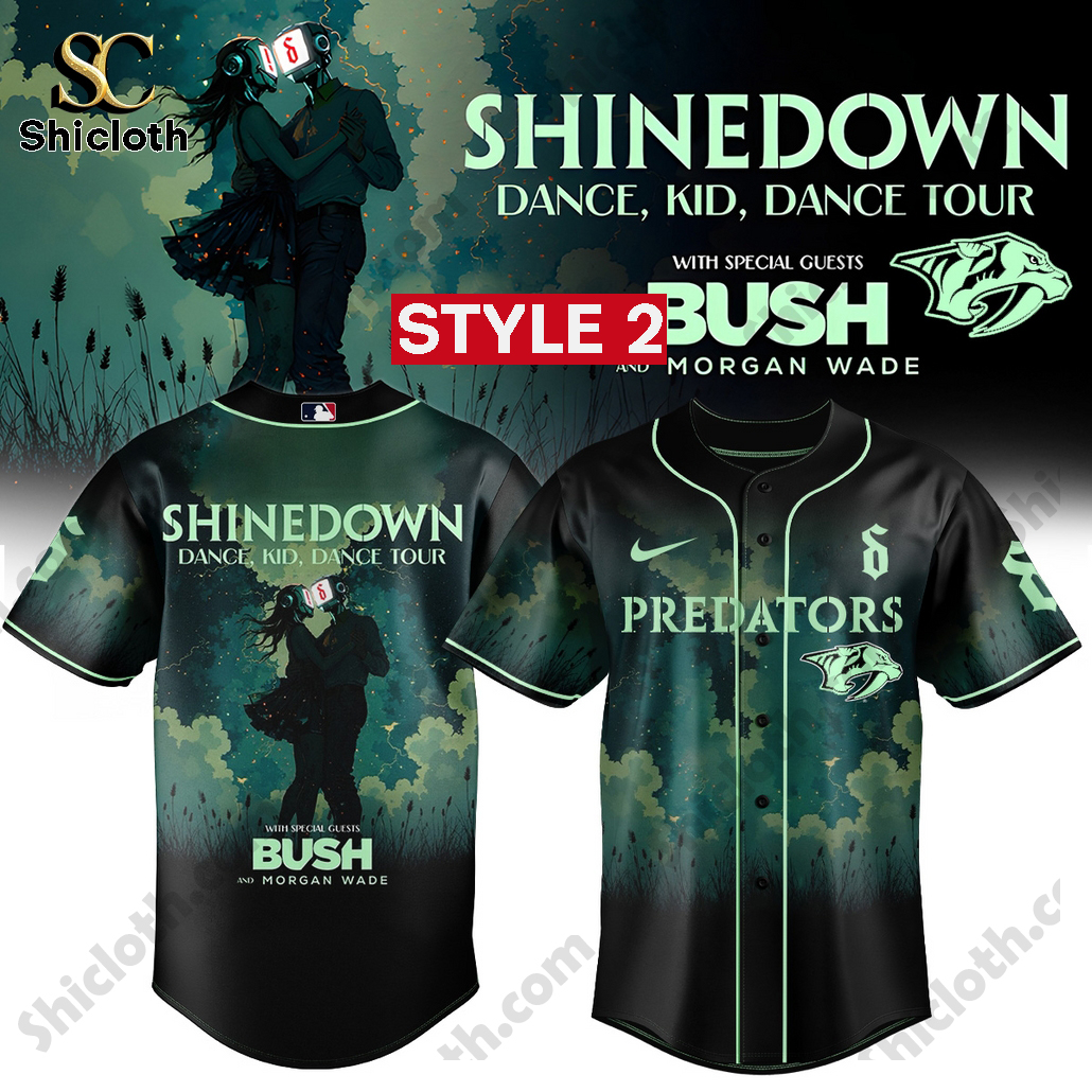 Alternative view of Nashville Predators x Shinedown Tour 2025 Custom Baseball Jersey