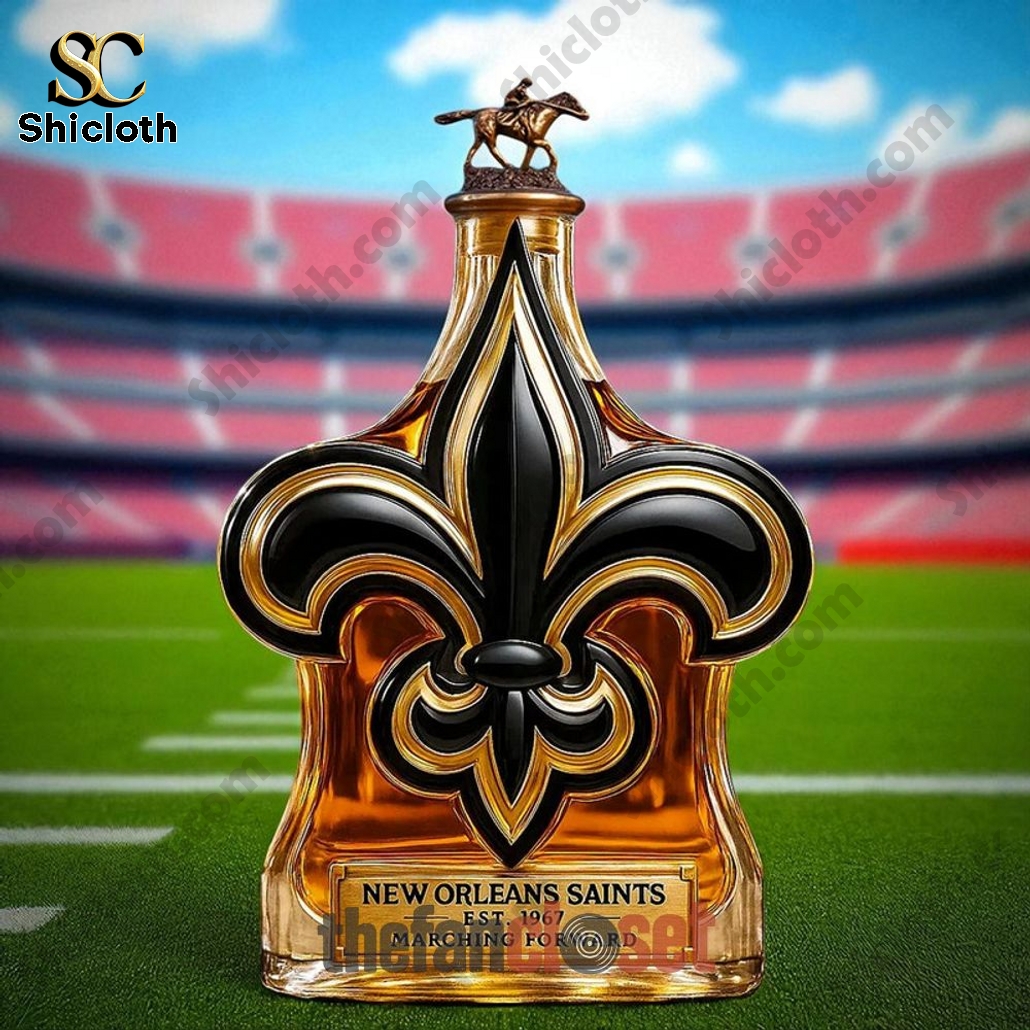 New Orleans Saints Marching in Glory Whiskey Bottle 3 New Orleans Saints Marching in Glory Whiskey Bottle - Image 3