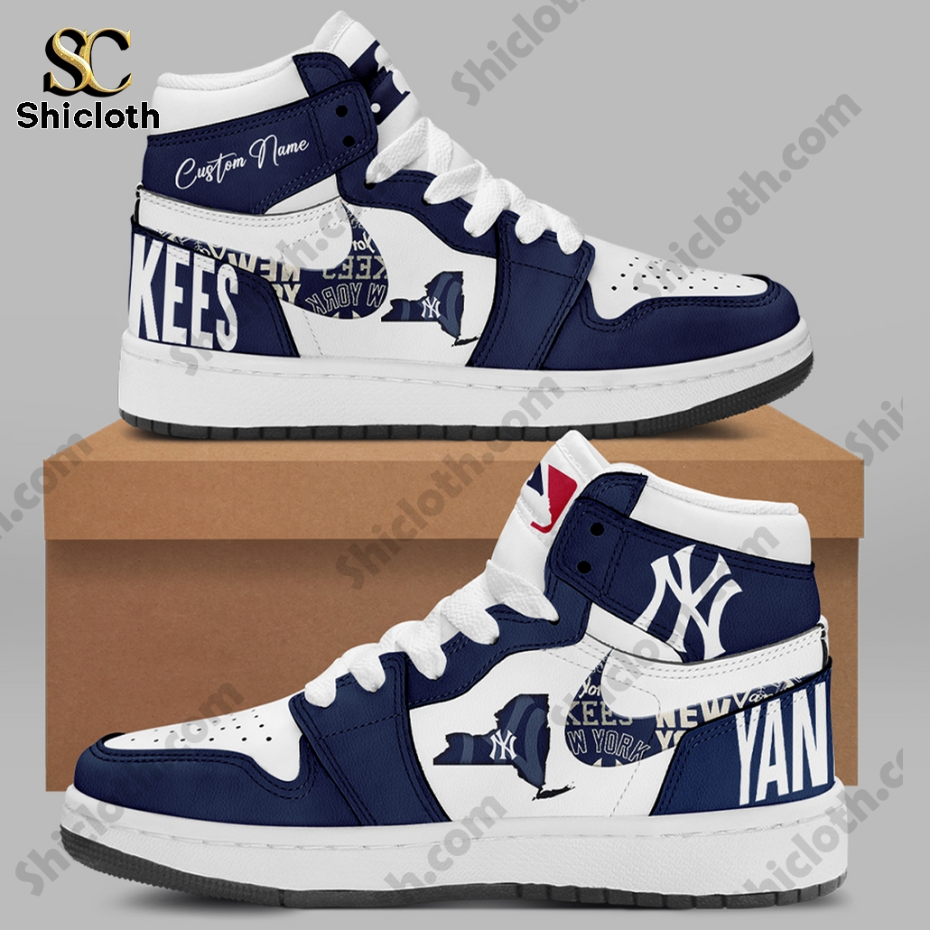 new york yankees mlb personalized air jordan 1 high top 2 V1vyG
