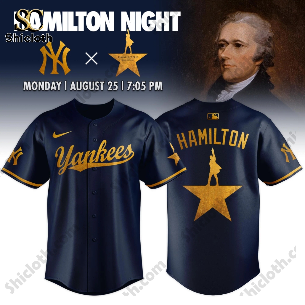New York Yankees MLB x Broadway Alexander Hamilton. Night 2025 Baseball Jersey 3 New York Yankees MLB x Broadway Alexander Hamilton. Night 2025 Baseball Jersey - Image 3