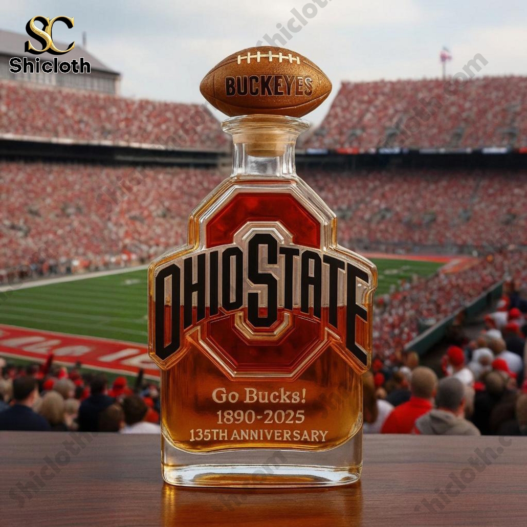 Ohio State Buckeyes 135th Anniversary Whiskey Bottle