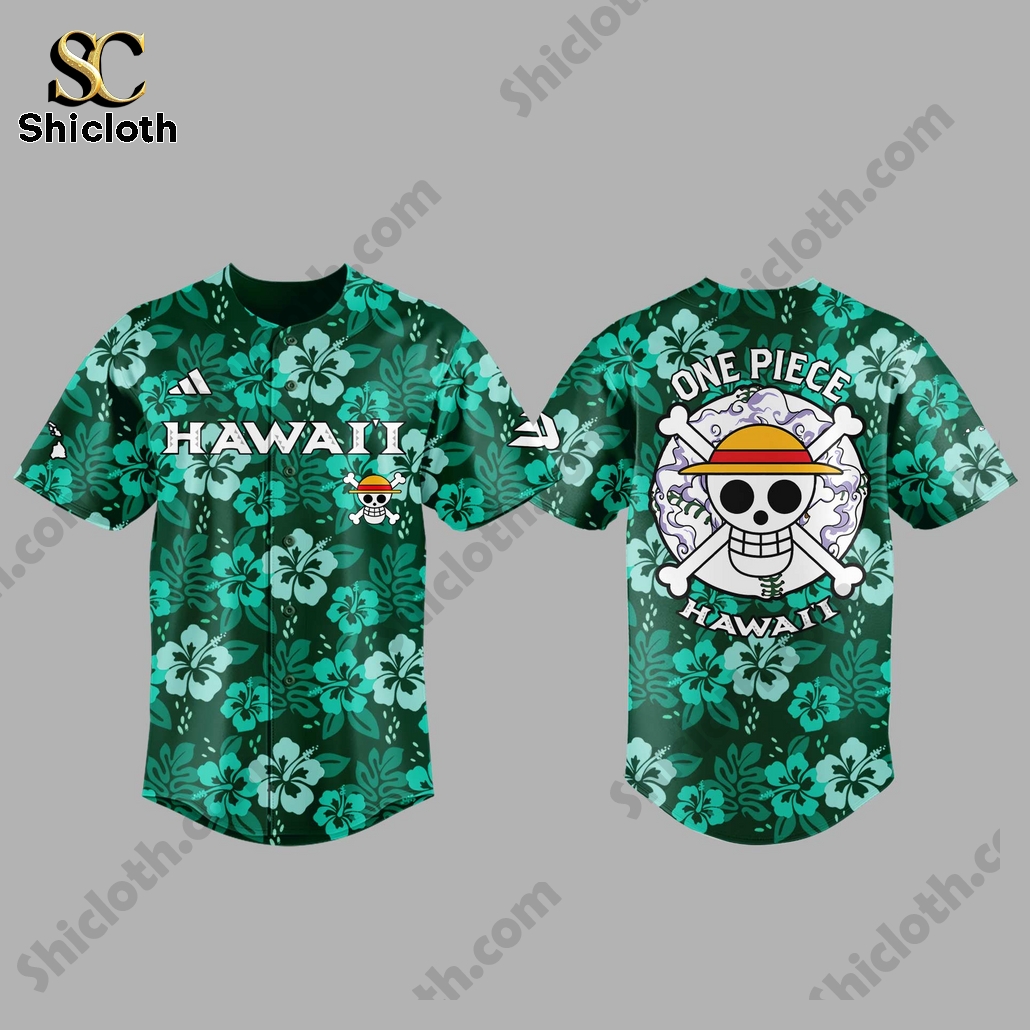 One Piece x Hawaii Limited Edition 2025 Custom Baseball Jersey 5 One Piece x Hawaii Limited Edition 2025 Custom Baseball Jersey - Image 5