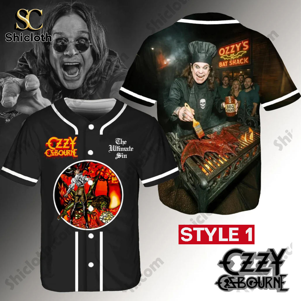 Ozzy Osbourne Bat Shack BBQ Baseball Jersey