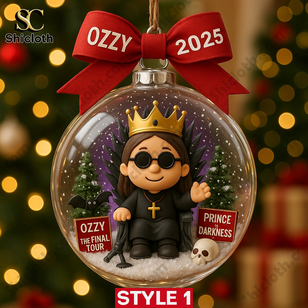 Ozzy Osbourne Christmas Atmosphere Snow Globe Ornament